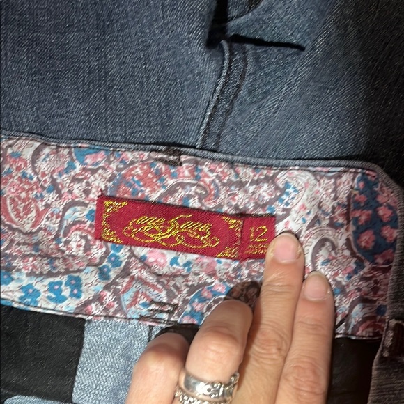 Blue Jean Shorts with Tailored Fit and Dark Wash - Picture 2 of 8